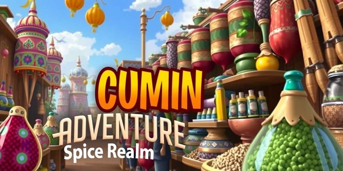 Cumin Adventure Spice Realm game cover showing Indian traders in a colorful marketplace with various spices
