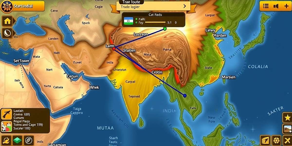 Cumin Adventure Spice Realm player strategy guide showing optimal trade routes across India